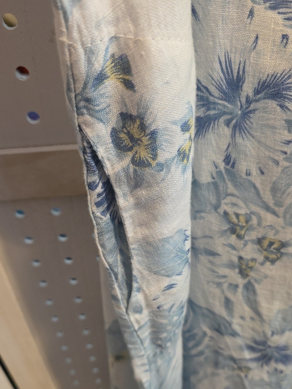 Lungo L'Arno 100% Linen Sleeveless Light Blue Floral Maxi Dress Tropical Small - Picture 6 of 8